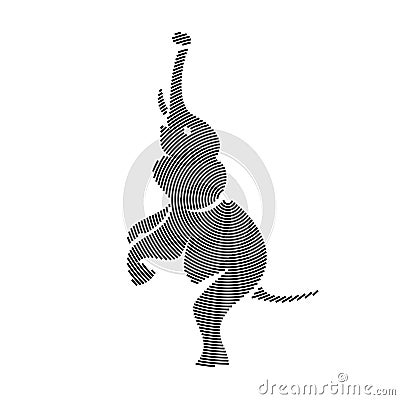 Elephant is completely Engraved Animal Vector graphics Vector Illustration