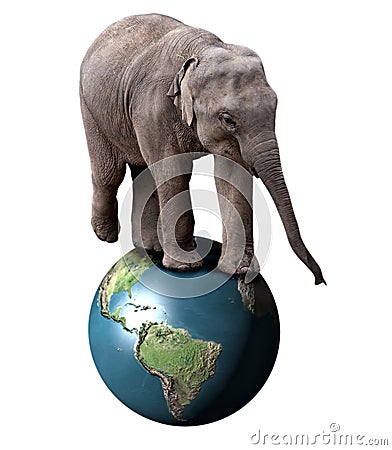 Elephant and Earth Stock Photo