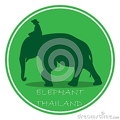 elephant with Elephant mahout Asia walking, graphics design vector outline Illustration isolated Vector Illustration