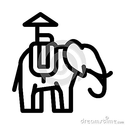 Elephant For Excursions Icon Thin Line Vector Vector Illustration