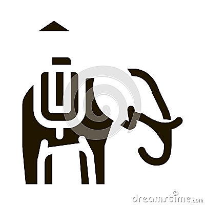 Elephant For Excursions Icon Vector Cartoon Illustration