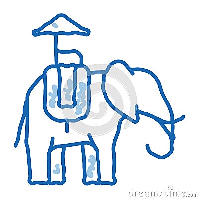 Elephant For Excursions doodle icon hand drawn illustration Vector Illustration