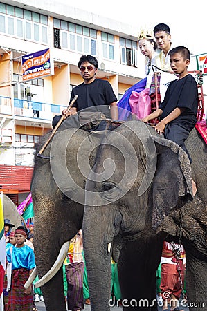 Elephant festival in Surin Editorial Stock Photo