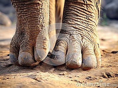 Ai Generated illustration Wildlife Concept of elephant foot Cartoon Illustration