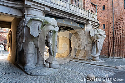 Elephant Gate at Carlsberg Brewery, Copenhagen Editorial Stock Photo