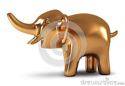 Elephant. Golden statuette Stock Photo