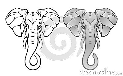Elephant head Vector Illustration