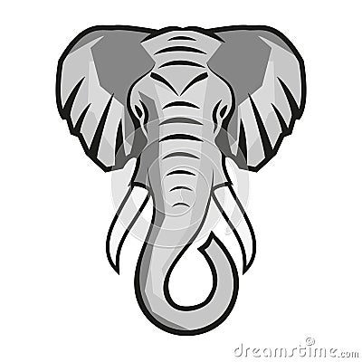 Elephant head animal mascot logo vector illustration Cartoon Illustration