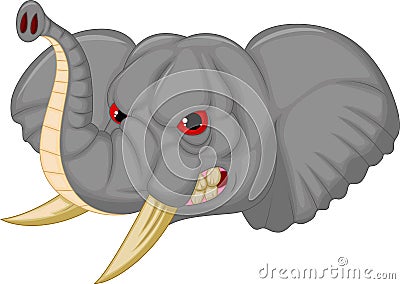 Elephant head mascot cartoon character Vector Illustration