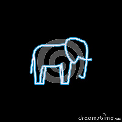 elephant icon in neon style. One of safari collection icon can be used for UI, UX Stock Photo