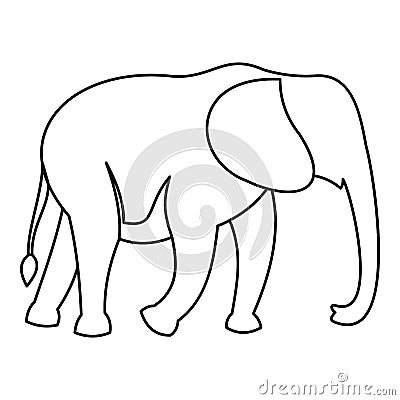 Elephant icon, outline style Vector Illustration