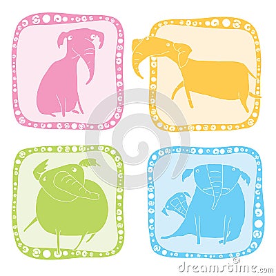 Elephant icon set Vector Illustration