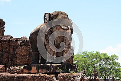 Elephant image at East Mebon in Angkor Stock Photo