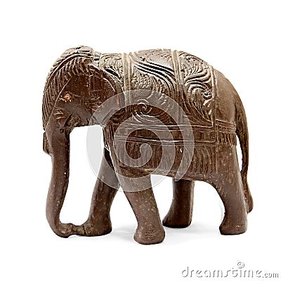Elephant Indian wooden figurine Stock Photo