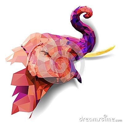 Elephant Low poly multicolored,Geometric pattern design, eps10 vector Vector Illustration
