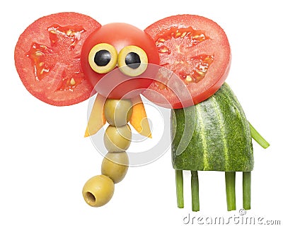 Elephant made of vegetables Stock Photo