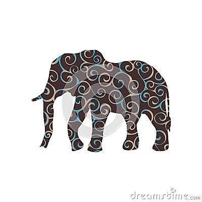 Elephant mammal color silhouette animal Vector Illustration