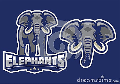 Elephant mascot set Vector Illustration