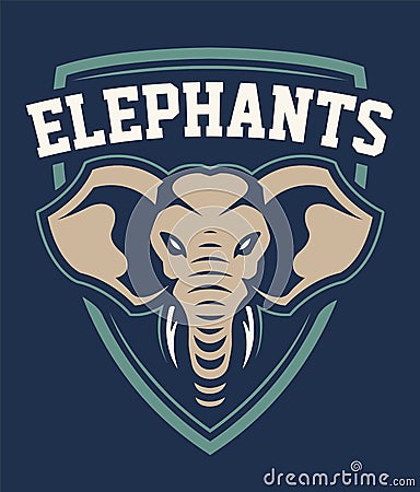 Elephant Mascot Sport Emblem Design Vector Illustration