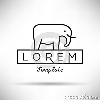 Elephant Minimal Sign Vector Design Vector Illustration