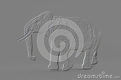 The elephant model,Emboss background. Stock Photo