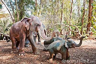 Elephant model in Jampasak Stock Photo