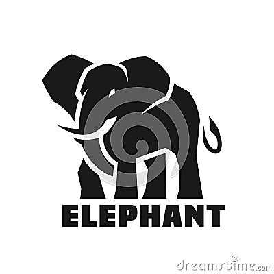 Elephant. Monochrome logo. Vector Illustration