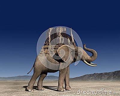 Elephant Mountain Abstract Illustration Stock Photo