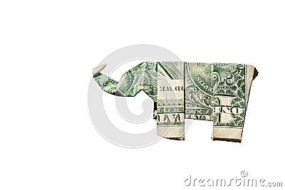 Elephant Origami Stock Photo