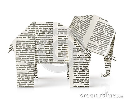 Elephant origami paper toy Vector Illustration