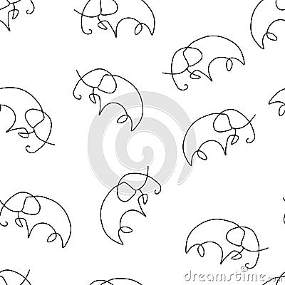 Elephant pattern seamless Vector Illustration