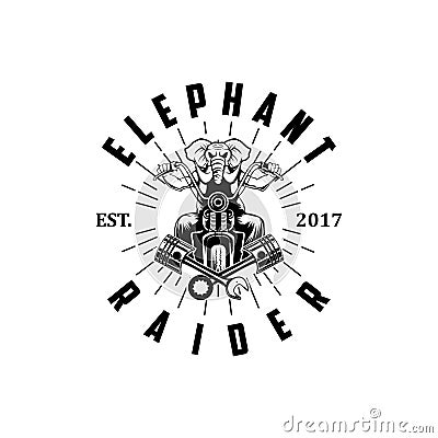 Elephant raider logo vector Vector Illustration