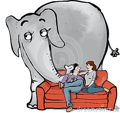 Elephant in room2 Stock Photo