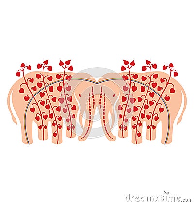 Elephant's Love Vector Illustration