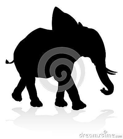 Elephant Safari Animal Silhouette Vector Illustration