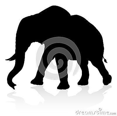Elephant Safari Animal Silhouette Vector Illustration