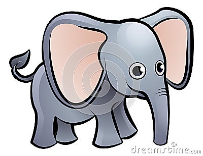 Elephant Safari Animals Cartoon Character Vector Illustration