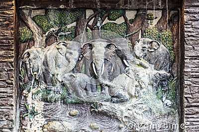 Elephant sculptors Stock Photo