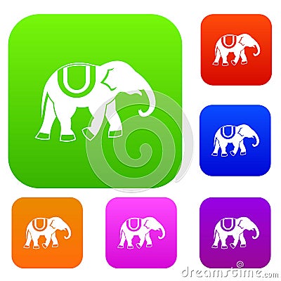 Elephant set collection Vector Illustration