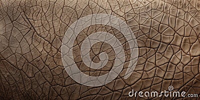 Elephant Skin Texture. Brown Natural Leather. Old African Animal Wrinkled Background. Fauna Pattern. AI generated. Stock Photo