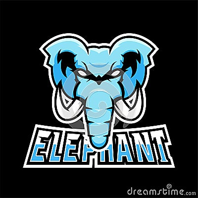 Elephant sport or esport gaming mascot logo template, for your team Vector Illustration