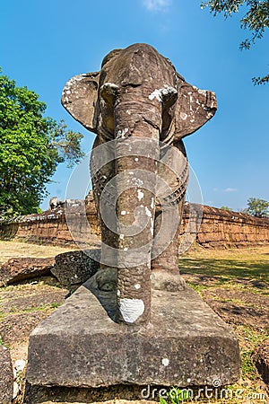 Elephant statue at East Mebon Part, Angkor Stock Photo