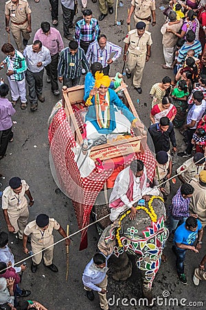 Elephant on street of India. Editorial Stock Photo