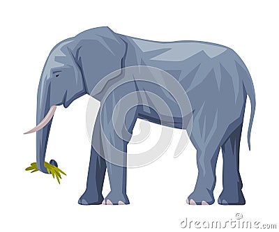 Elephant with Trunk and Tusk as Bali Traditional Animal Vector Illustration Vector Illustration