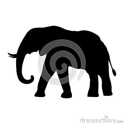 Elephant vector illustration black silhouette Vector Illustration