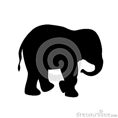 Elephant vector illustration black silhouette side Vector Illustration