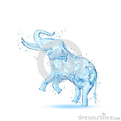 Elephant water splash Stock Photo