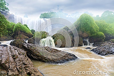 Elephant waterfall in central highlands. Dalat, Vietnam Stock Photo