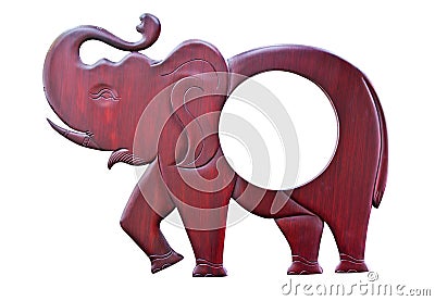 Elephant wood carved Stock Photo