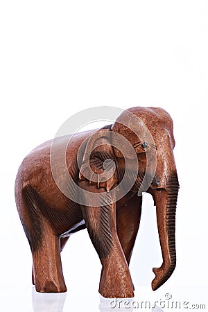 Elephant Wood Carving Stock Photo